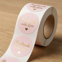 Autocollants adhésifs personnalisés durables, imperméables et résistants à l'huile, de forme ronde, en vinyle, pour l'emballage de bougies, avec logo personnalisé