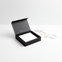 Boîte cadeau magnétique noire de luxe personnalisée Kexin avec insert en carton blanc pour collier, bague, bracelet, emballage rigide