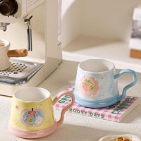 Tasse à café en céramique Dingyue, tasse à lait pour le petit-déjeuner, motif en relief peint à la main, tasse à eau résistante à la chaleur