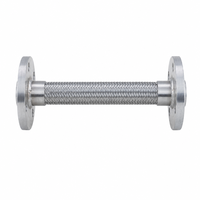 Tuyau flexible métallique à bride en acier inoxydable, tuyau corrugué tressé, assemblage 304 316L DN25 DN50 DN80 DN100