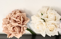 J-12201 hochwertige künstliche Blumen Real Touch Rosen blätter Handgemalte Real Touch Rose Weiß Rot Real Touch Rosen