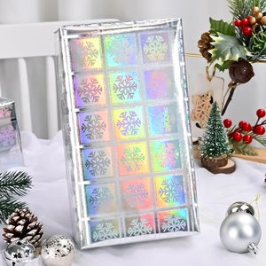 Papel de Regalo Holográfico Plateado con Diseño de Copos de Nieve, Rollo Mini de 17 Pulgadas x 32.8 Pies para Manualidades Navideñas y Empaquetado - Product Image 2