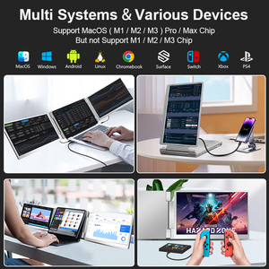 Ordinateur à double écran rotatif à 360 degrés, écran 16 pouces 2.5K IPS avec support métallique stable, USB-C pour <span class=keywords><strong>PC</strong></span> - Product Image 4