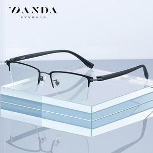 Gafas Danda Eyewear ST6213 de Titanio con Montura Rectangular Semi-Sin Aro, Anti Luz Azul, Ligeras para Hombre - Product Image 1