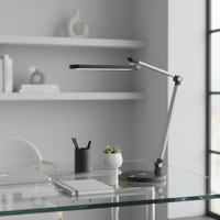 Lampe de table LED sans fil ODM OEM postmoderne, protection oculaire, 3 couleurs réglables, rotation multi-angles flexible, éclairage doux