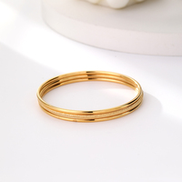 Bracelet jonc de luxe en acier inoxydable plaqué or, étanche, à maillons et chaînes, couleur or, bijoux de mode unisexe pour soirée