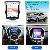 Autoradio Android 13 pour Cadillac ATS CTS SRX 2013 - 2018 Lecteur multimédia 2 Din Stereo Carplay GPS Tesla