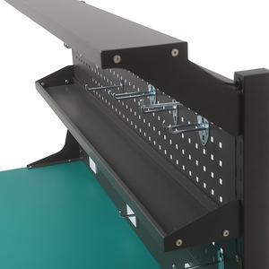 Laboratory Adjustable Desk Metal Industrial Style Black With Pegboard And <b>Drawers</b> For <b>Workshop</b> Use - Product Image 4