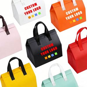 Custom Non-Woven Disposable Insulated Thermal Food Takeaway Cooler Bag with Letter Pattern Waterproof & Portable for Cake Coffee - Product Image 2