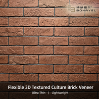 Revêtement mural en briques de culture flexibles ultra-minces, texture 3D, rouge-brun rustique, pour revêtement de façade extérieur et intérieur