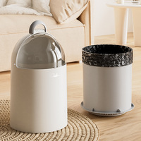 Couvercle de poubelle en plastique à adsorption par pression d'air de haute qualité, grande capacité, forme baril, pour salon, chambre, bureau, nouveau style
