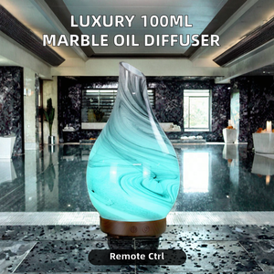 Sang Trọng 100ml đá cẩm thạch thủy tinh tinh dầu khuếch tán 100% siêu âm 7 màu RGB LED thay đổi điện cho hộ gia đình sử dụng 1 năm - Product Image 4