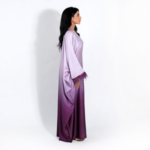 Ombre <b>Long</b> Sleeve Abaya Kaftan <b>Dress</b> <b>for</b> Women Breathable Loose Fit Muslim Robe <b>for</b> Ramadan <b>Eid</b> Daily Wear - Product Image 4