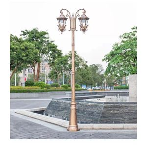 Lámpara de Jardín Exterior Estilo Europeo, LED, Base E27, 220V, para Patio, Villa, Balcón, Impermeable, Poste de Aluminio - Product Image 1