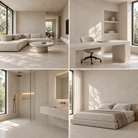 Microciment, revêtement mural et de sol sans joint, peinture décorative en béton pour intérieur, imperméable, finition lisse, salon, chambre, salle de bain