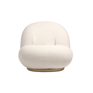 Modern Home Furniture occasional <span class=keywords><strong>pacha</strong></span> chairs fauteuil teddy fabric furniture Sheep skin Cover white teddy fabric accent chair - Product Image 2