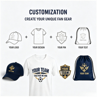 Kit promotionnel pour événements de soutien au football LINHON : T-shirt, casquette, sac à cordon, épingle de revers – Articles de merchandising pour supporters sportifs