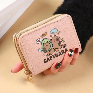 The New <span class=keywords><strong>Cute</strong></span> Cartoon Print Capi Barado Slot Card Credit Card Holder Wallet com Double Zippers e Coin Purse é para mulheres - Product Image 6