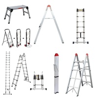 Échelle télescopique en alliage d'aluminium simple face de 2 m, design moderne, pliable et multifonctionnelle pour appartement, vente en gros Cloud-party