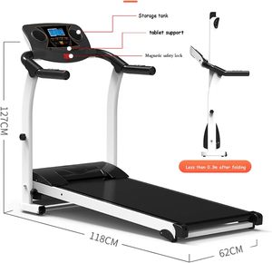 Gemotoriseerde opvouwbare loopband voor thuis en op kantoor, elektrische loopband, instelbare snelheid tot 12 km/u, cardiotraining voor thuis - Product Image 4