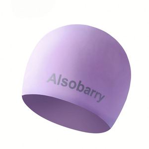 Gorro de natación de silicona sin costuras impermeable elegante personalizado gorro de natación para adultos - Product Image 3