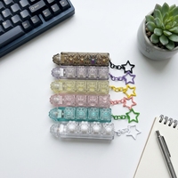 High-transparency Plastic Keycap Stress-relief Toy Five-key Handheld Cat-paw Keyboard Keychain with Light Decompression Keys