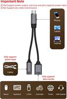 Adaptateur USB-C OTG 2-en-1 avec sortie DC, transfert de données 10 Gbit/s et charge rapide PD 100 W pour téléphones et ordinateurs portables