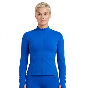 Breathable Regular Fit Workout Gym Fitness Set Bbl Spring Crop Tops <b>Ladies</b> Running Zip Sport Women <b>Jackets</b> Jogging Wear - Product Image 1