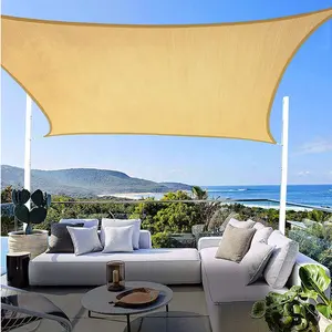 Toldo rectangular de bloque UV para jardín y patio, refugio de sombra, pantalla de vela impermeable, vela y redes