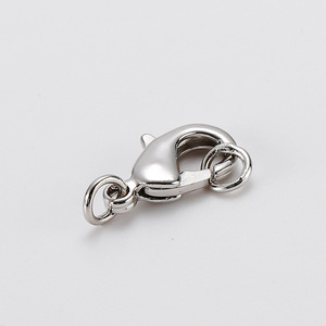 Fermoir de collier en forme de D plaqué argent avec boucle homard Starlight pour la création de bijoux - Product Image 2