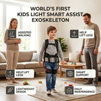 Exosquelette d'assistance à la marche pédiatrique, technologie intelligente de reconnaissance de mouvements, construction légère en alliage réglable