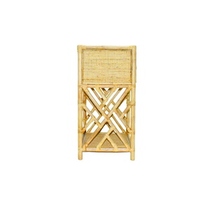 R016 Natural Rattan nightstand showcases bohemian charm and coastal rustic style with a sturdy plywood drawer base - Product Image 2