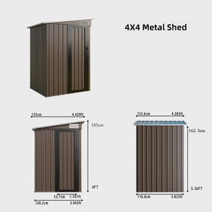 Caseta de Almacenamiento de Acero para Jardín, Armario Exterior Resistente a la Intemperie, Garaje Independiente Tipo Lean-to para Patio o Taller - Product Image 5