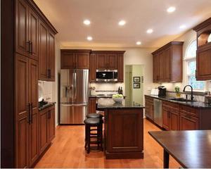 Muebles de <span class=keywords><strong>Cocina</strong></span> Personalizados de Madera Maciza de Roble, Armarios de Despensa con Puertas y Frentes de Cajones - Product Image 3