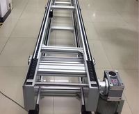 Plataforma de Trabajo Electrónica de Aluminio con Banda de Acero Inoxidable, Línea de Ensamblaje con Transportador de Cadena de Doble Velocidad