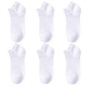 <b>White</b> <b>Ankle</b> <b>Socks</b> 100% Cotton Breathable Thin Solid Color Casual Daily Wear Summer Knitted for Adults - Product Image 1