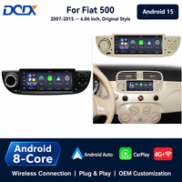 Autoradio Android 6,86 pouces avec Android Auto et CarPlay pour FIAT 500 Abarth 2007-2015, navigation GPS, lecteur multimédia stéréo, écran