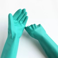 15mil ou 18mil épaisseur flocage doublure résistant aux produits chimiques gants en nitrile bleu pour gants de travail ménager