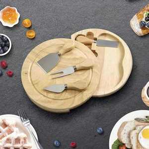 ชุดมีดชีส ด้ามไม้ยางพารา สแตนเลส ชุดมีดพกพาสำหรับใช้ในบ้าน ทนทาน - Product Image 2