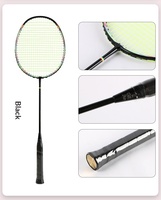 Raquette de badminton entièrement en fibre de carbone, ultra légère 5U, dureté modérée, pour l'offensive et la défense, entraînement, pièce unique, unisexe, fibre G5