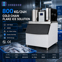 Production de glace en flocons pour la transformation de la viande et de la volaille par machine à glace industrielle avec une puissance de 3800 W et un refroidissement rapide et uniforme