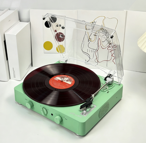 Tourne-disque <span class=keywords><strong>vinyle</strong></span> moderne à succès avec haut-parleurs intégrés, 3 vitesses, son haute fidélité, idéal pour un cadeau d'anniversaire - Product Image 2