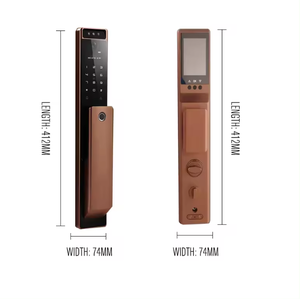 Meilleure vente noir <span class=keywords><strong>marron</strong></span> en alliage d'aluminium Tuya Wifi APP ouverture à distance reconnaissance des empreintes digitales serrure de porte intelligente de haute sécurité - Product Image 6