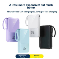 Batterie externe magnétique sans fil à charge rapide 10000mAh 15W avec écran LED et câbles pour iPhone 16 15 14