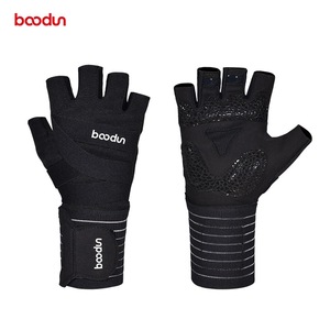 Boodun Fitness Gloves <b>Half</b> Finger Anti <b>Slip</b> Weight Lifting Gym Workout Equipment Protection Unisex Black - Product Image 1