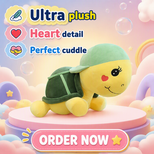 Nouvelle Peluche Tortue Marine Coquinette avec Chapeau, Rembourrage Coton PP, Hauteur 31cm-50cm - Vente en Gros Transfrontalière - Product Image 1