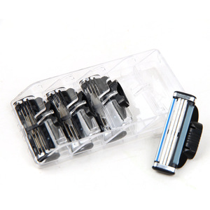 Triple Edge <b>Razor</b> <b>Blades</b> 4 Pack Manual Replacement Heads Imported Stainless Steel For Men Shaving - Product Image 3