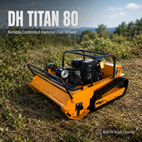 Tondeuse à fléaux télécommandée Titan 80, robot tondeuse sur chenilles de 80 cm, moteur essence 459 cm³ pour terrains en pente, sols rocheux et défrichement