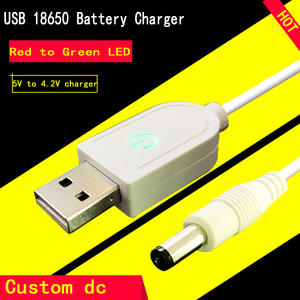 Precio de fábrica 3,7 V 18650 cargador de batería cables de carga linterna nail art lámpara cargador 5V a 4,2 V 1A cable de carga del coche - Product Image 5