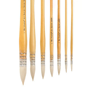 Popolare acquerello vernice manico in <span class=keywords><strong>legno</strong></span> di lana spazzole arrotondate/Mop forma di imballaggio tubo in PVC <span class=keywords><strong>per</strong></span> la pittura di Design elegante - Product Image 1